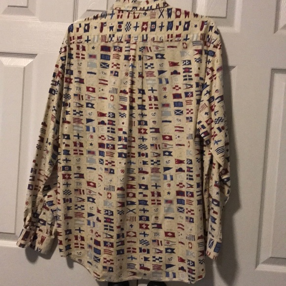 Tommy Hilfiger Retro Nautical Flag Print Shirt L - Picture 5 of 5